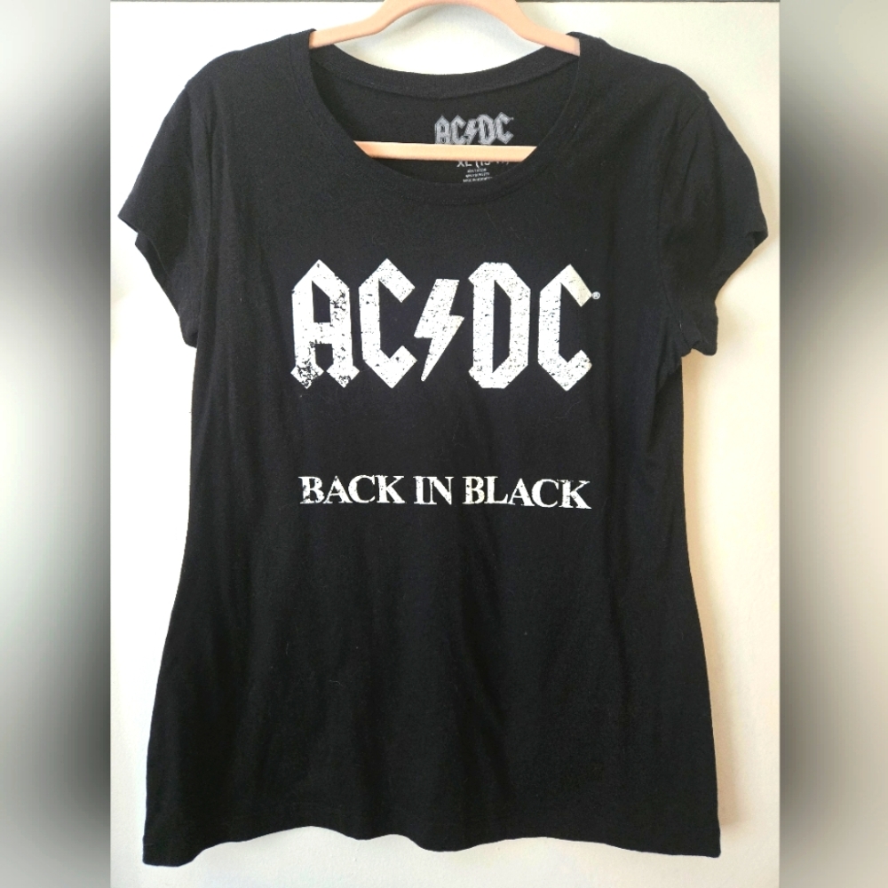 AC/DC Black Graphic Short Sleeve Tee
